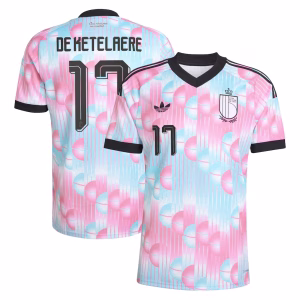 Belgium adidas Away Shirt 2026 with De Ketelaere 17 printing