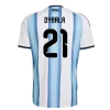 Argentina Paulo Dybala 21 Home Soccer Jersey World Cup 2026