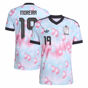 Belgium adidas Away Authentic Shirt 2026 with Moreira 19 printing