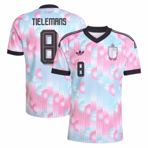 Belgium adidas Away Shirt 2026 with Tielemans 8 printing