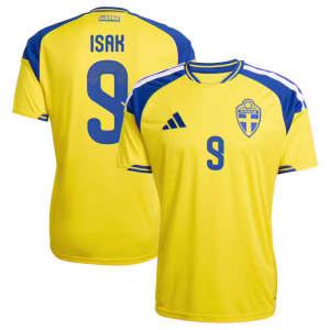 Sweden adidas Home Shirt 2026 with Isak 9 printing